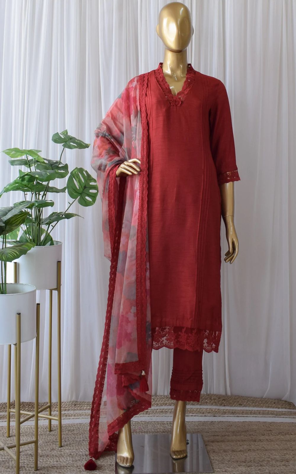 Classy Red/Dusky Pink Salwar Suit