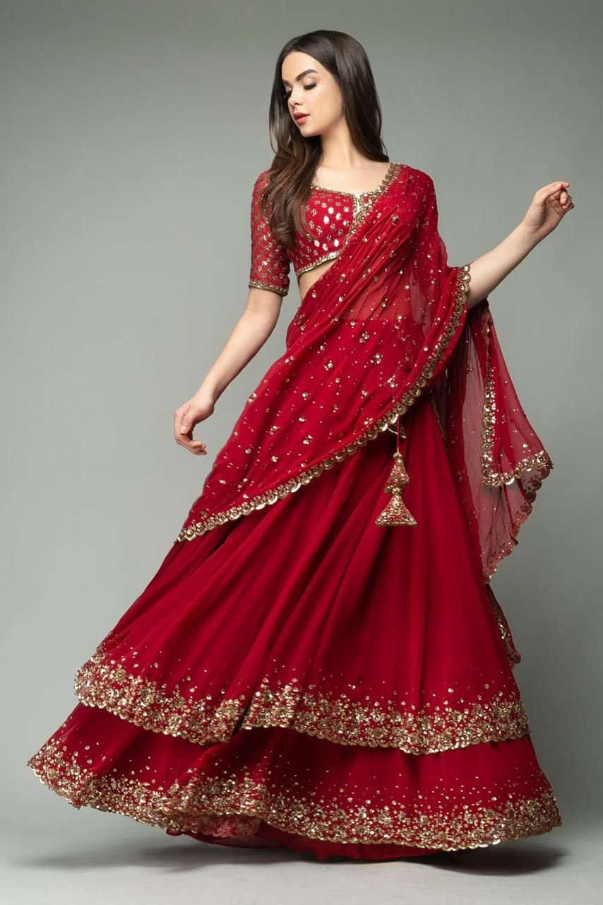 Stunning Double Ruffle Lehenga