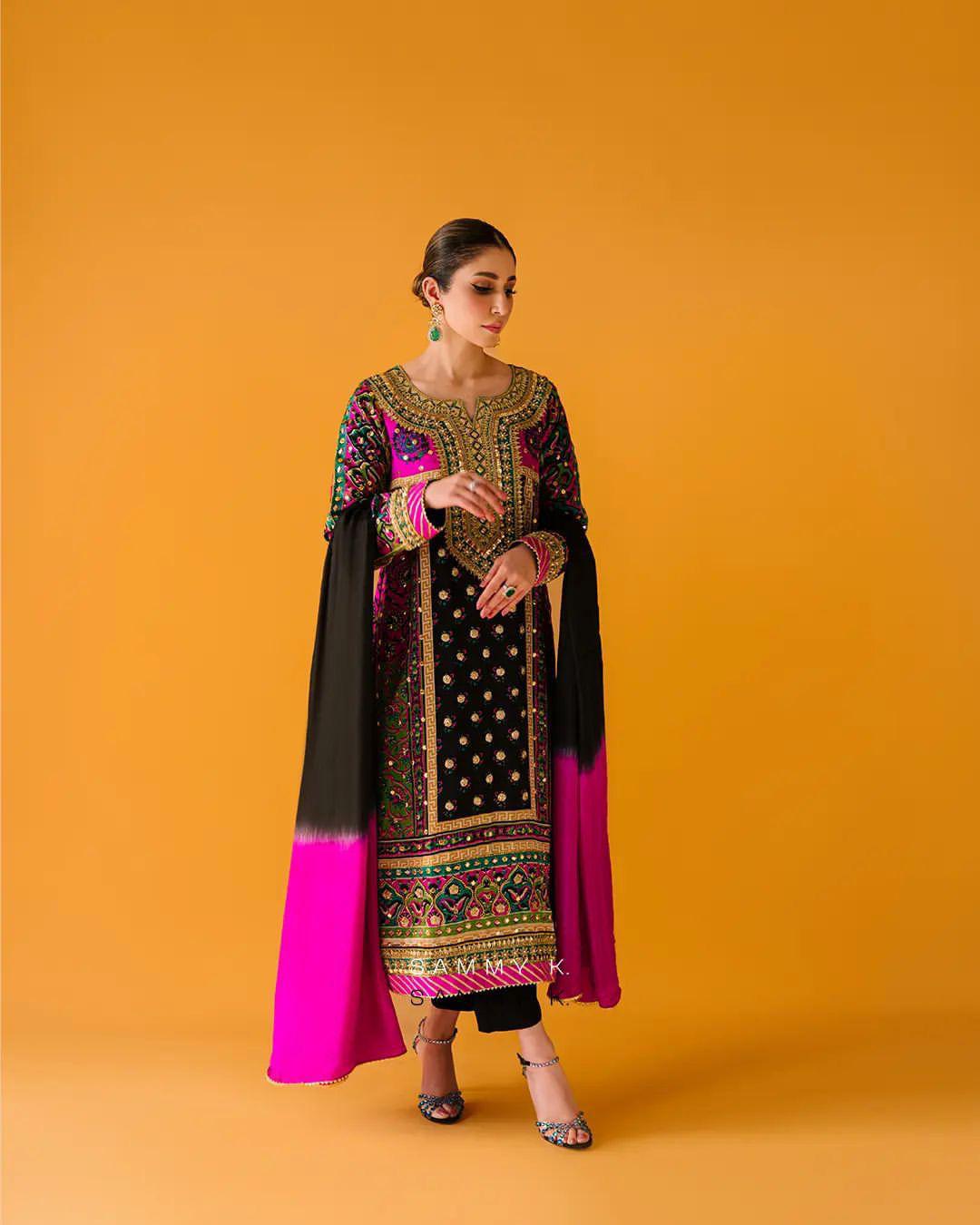 Vibrant dual tone Kurti - Palazzo Set