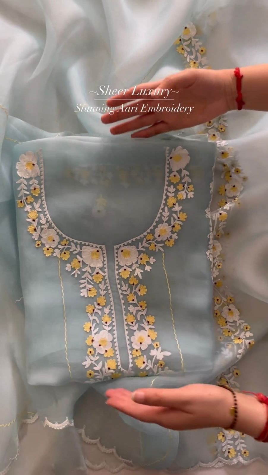 Soft Organza Silk Chain Embroidery Suit