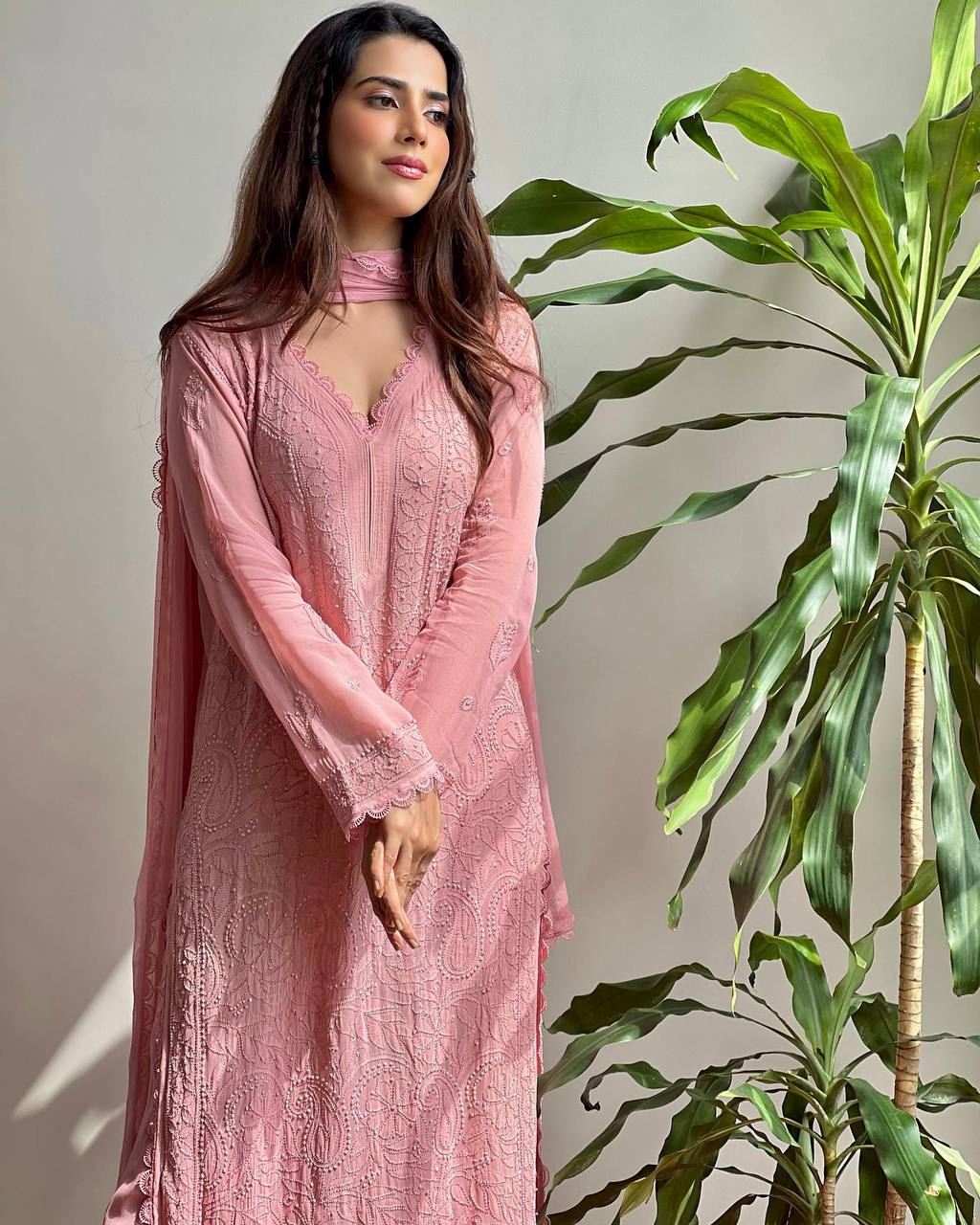 Beautiful Cotton Thread Embroidered Suit