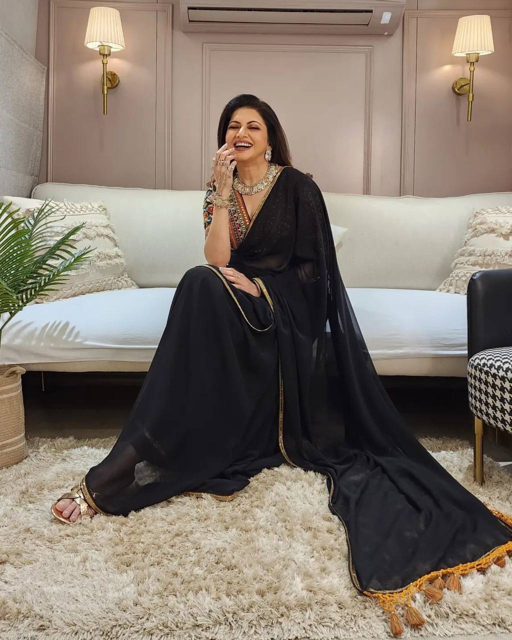 Magical Bhagyashree Black Sequenced Saree