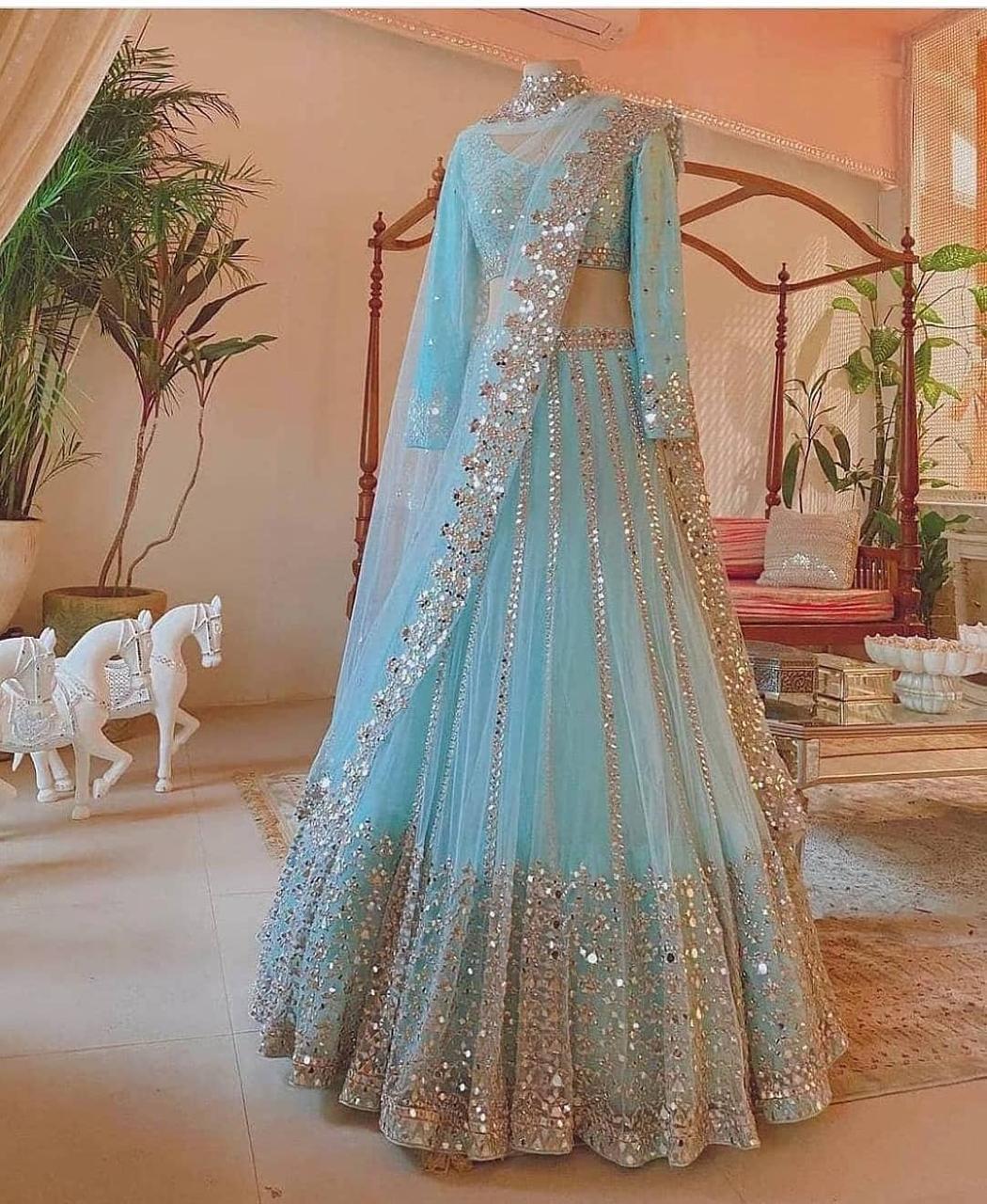 Glistening Blue Lehenga Choli