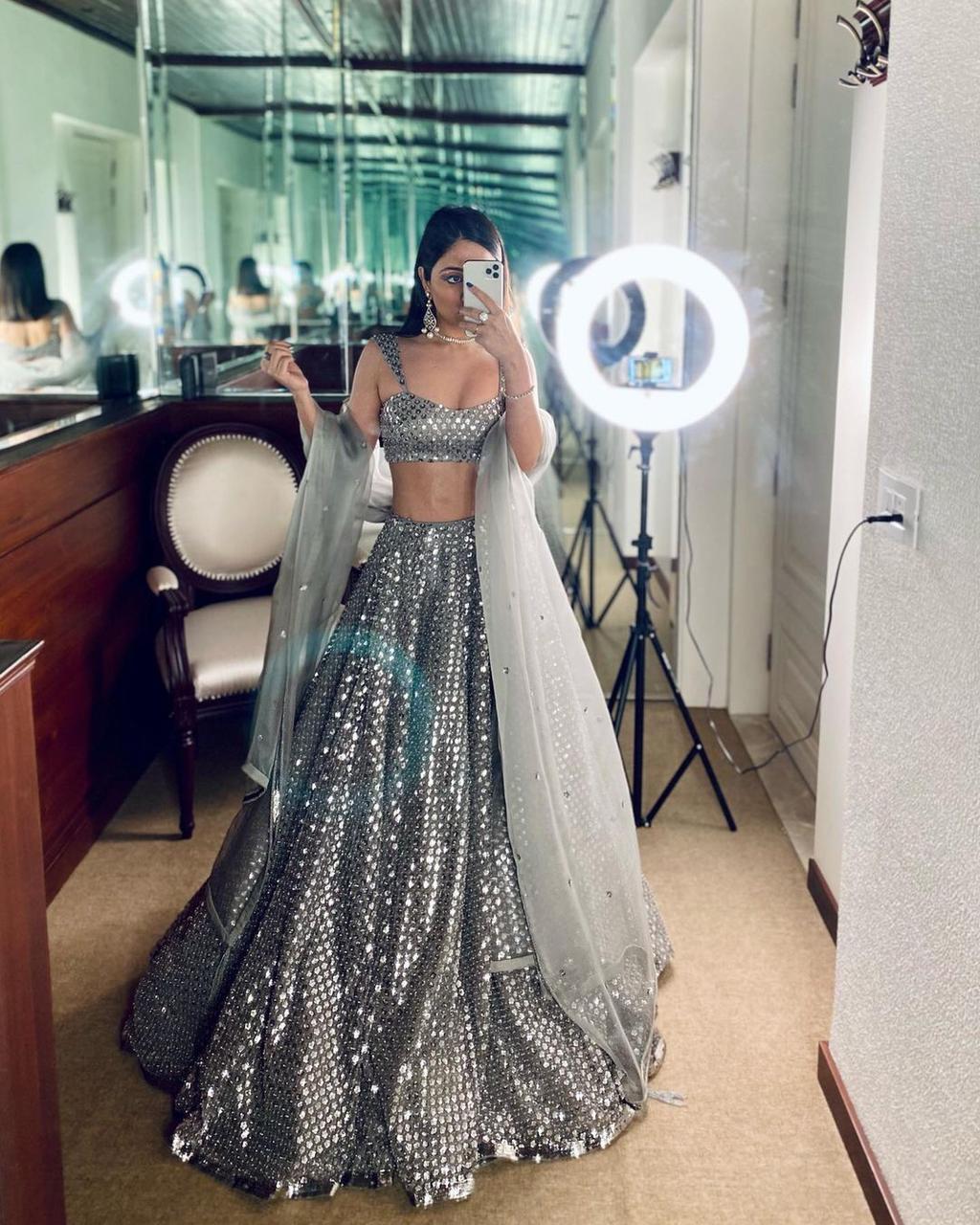 Flashing Gray Lehenga