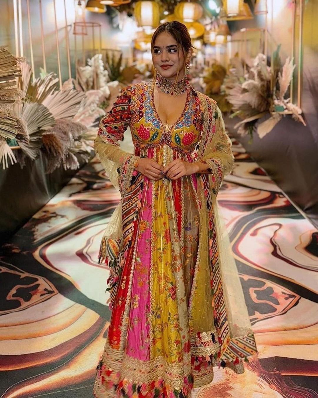 Heavy Multicolored Anarkali Gown