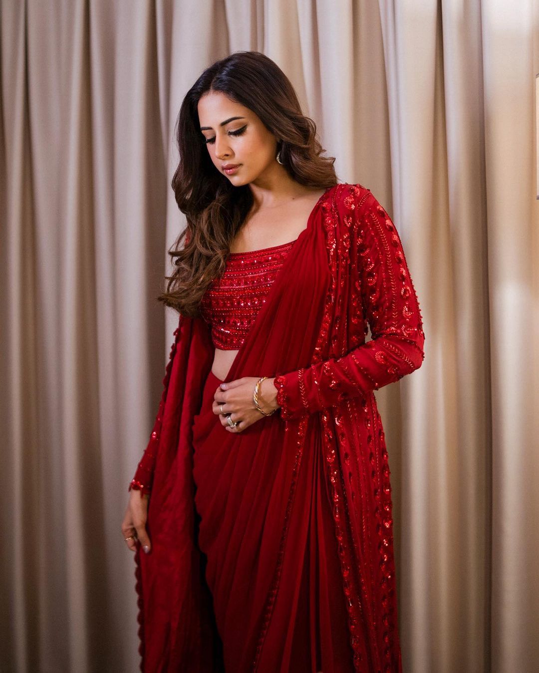 Lal Rang Soiree Jacket Style Saree