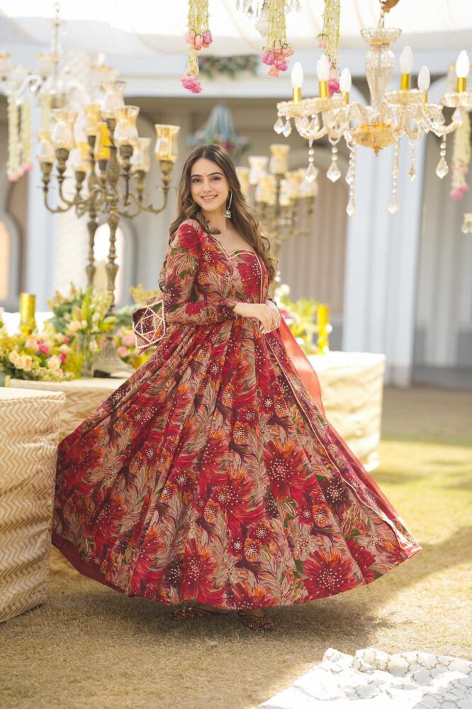 Ethereal Elegance Gown With Dupatta