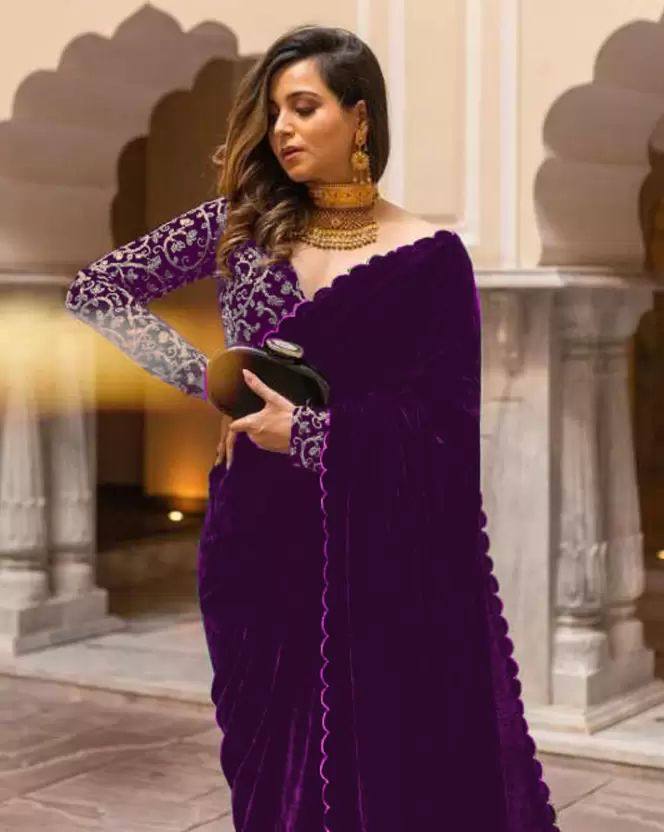 Elegant Velvet Saree