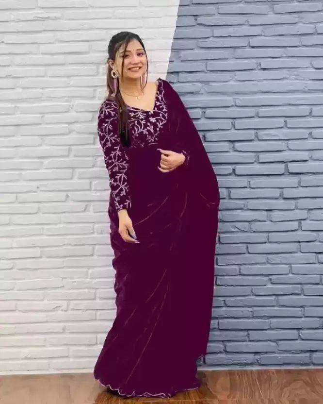 Elegant Velvet Saree