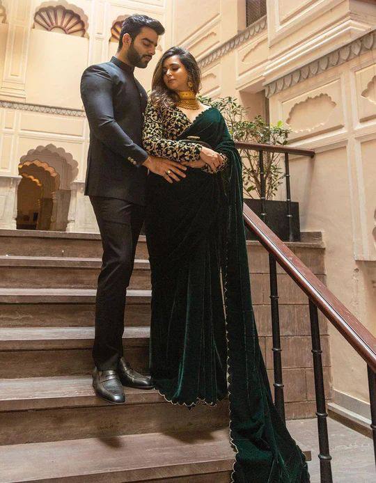 Elegant Velvet Saree