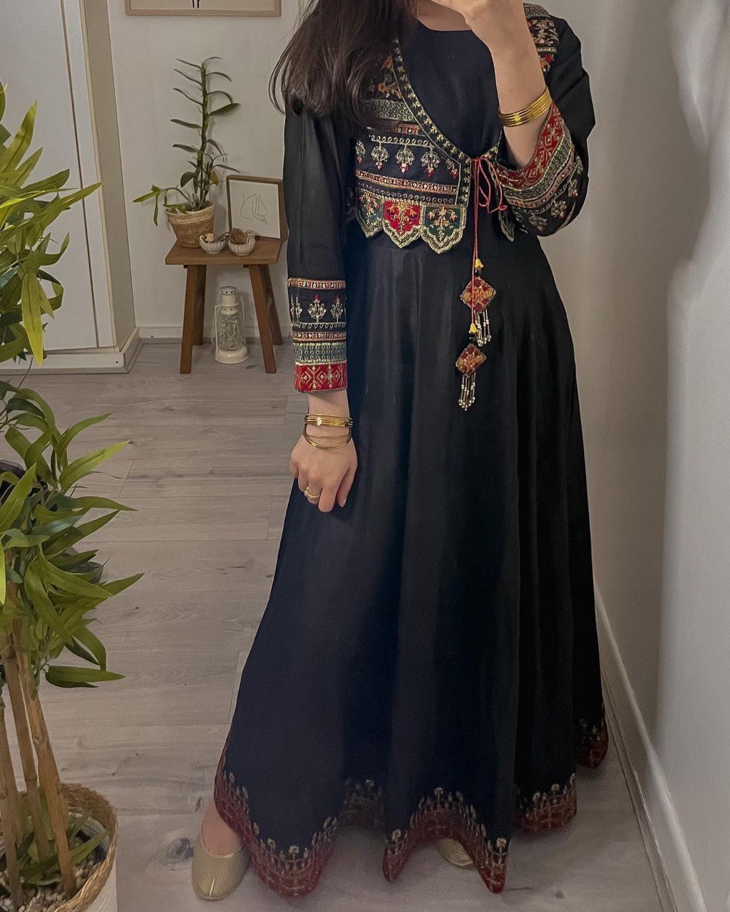 Rajwadi Silk Embroidered Salwar Suit With Koti