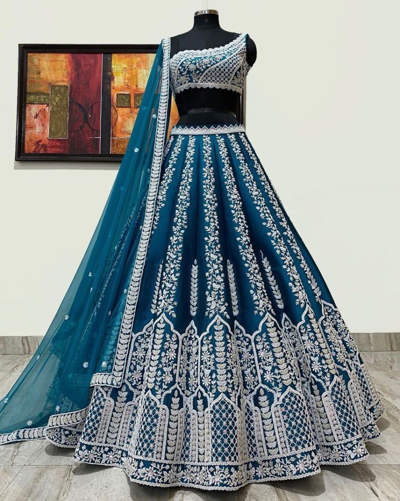 Tailored Blue Lehenga