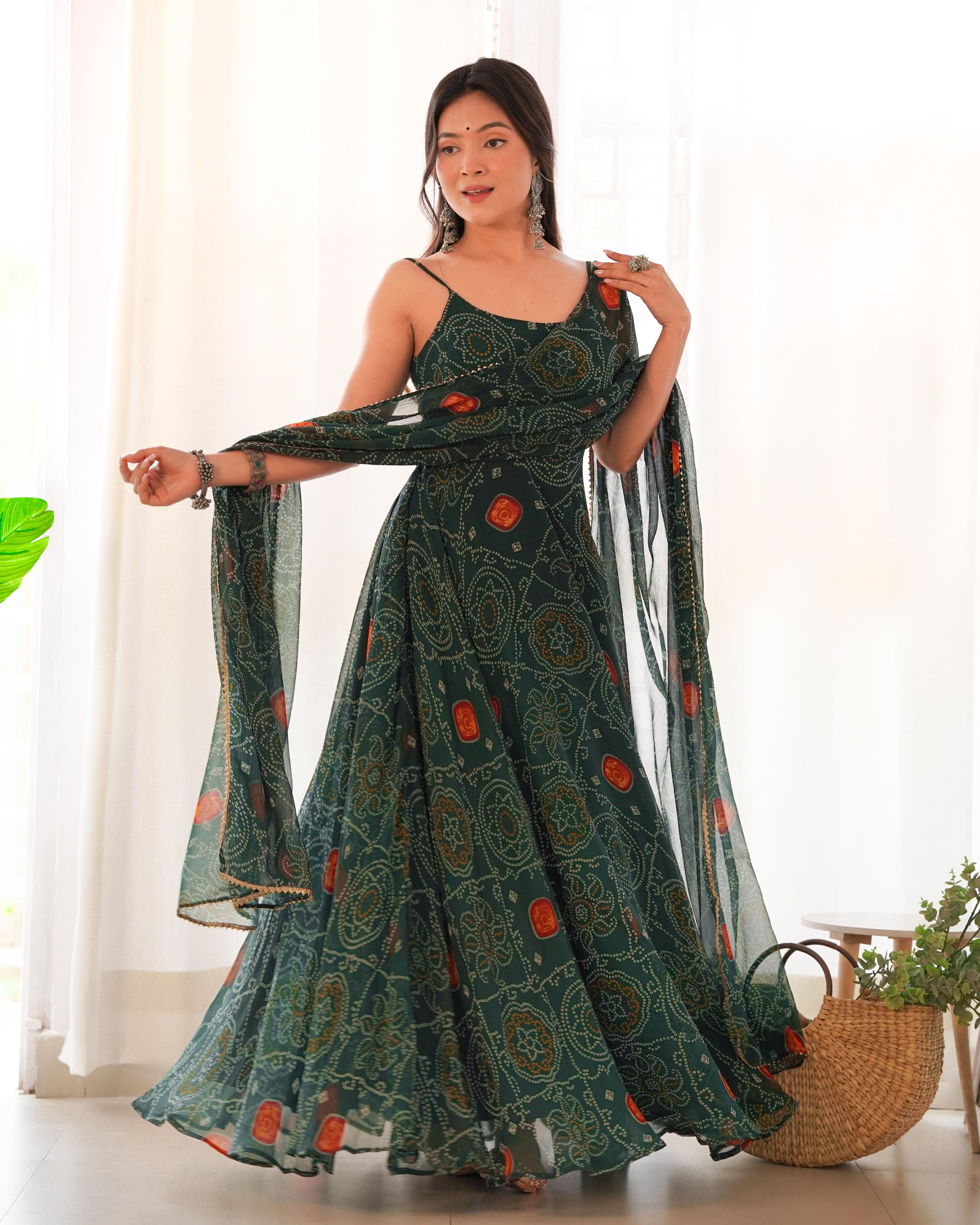 Halki Bolchaal Bandhej Dress Halki Bolchaal Bandhej Dress