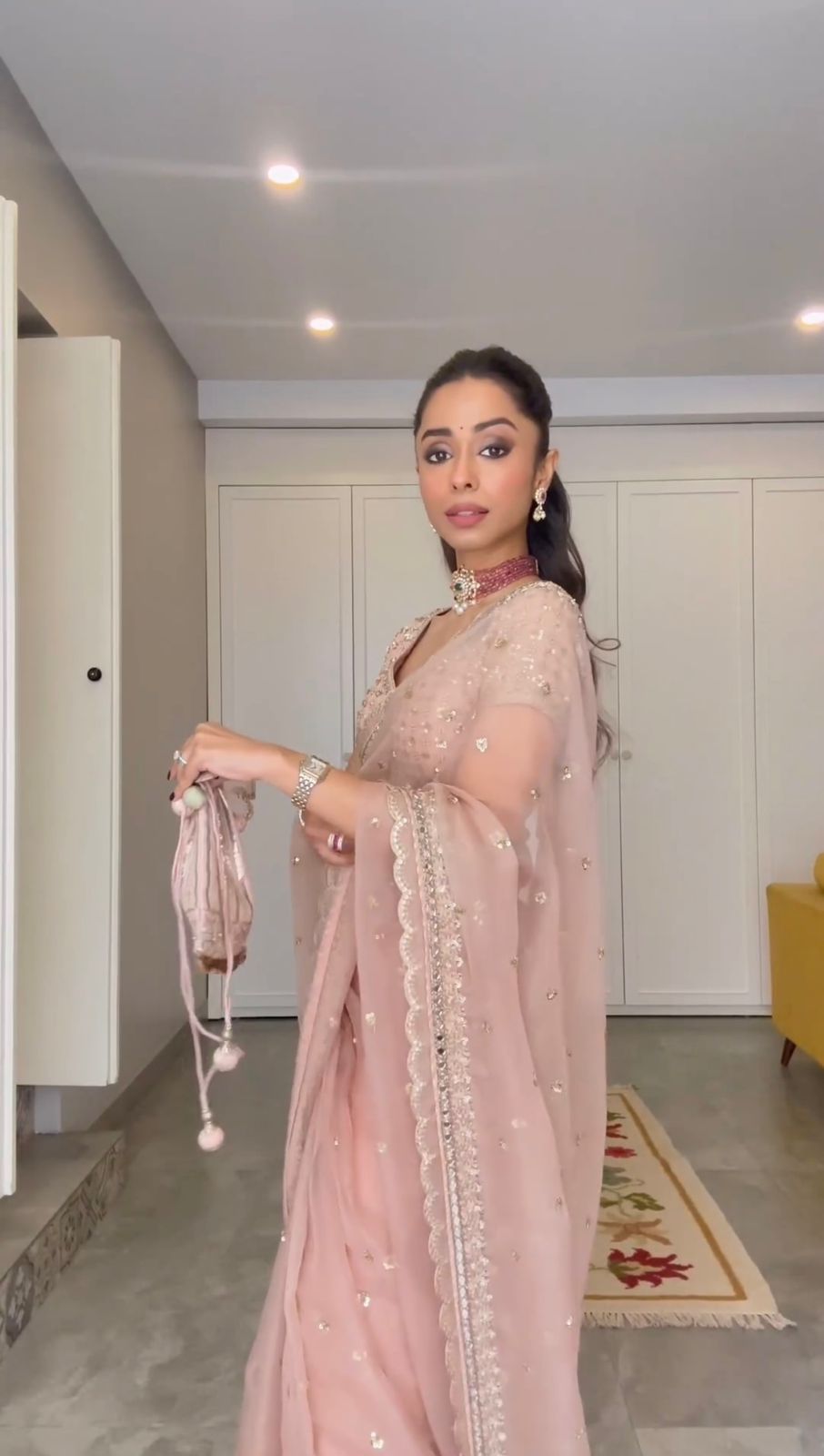Sugam Swar Elegant Pink Saree