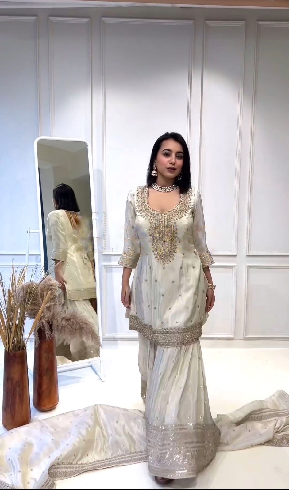Safed Shahi Sharara Set