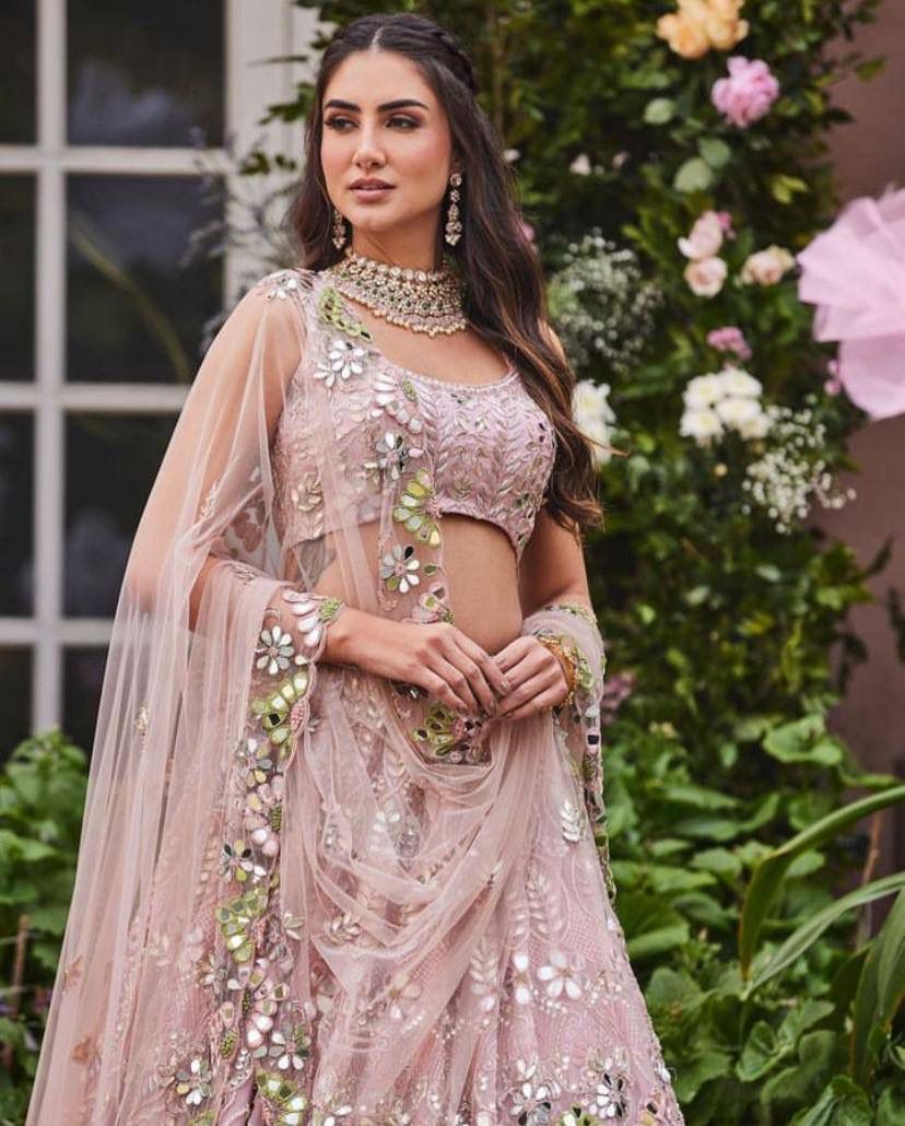 Rosy Glimmer Lehenga