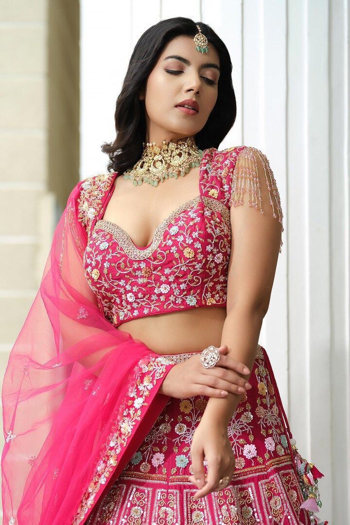 Scarlet Blossom Heavy Lehenga
