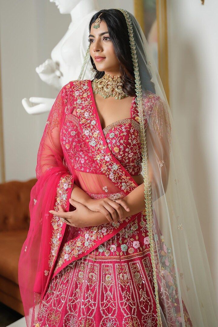 Scarlet Blossom Heavy Lehenga