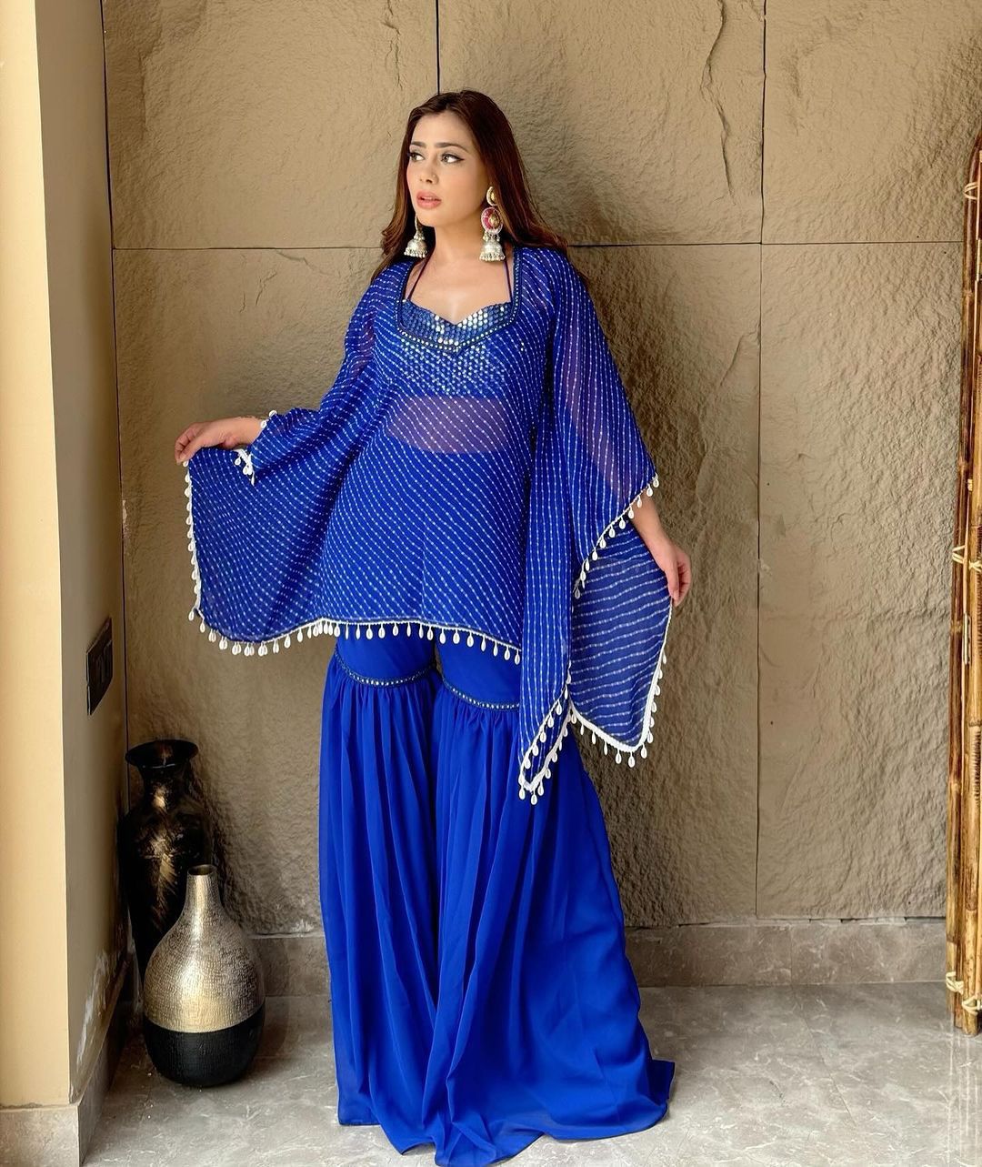 Blue 3 Piece Kaftan Set