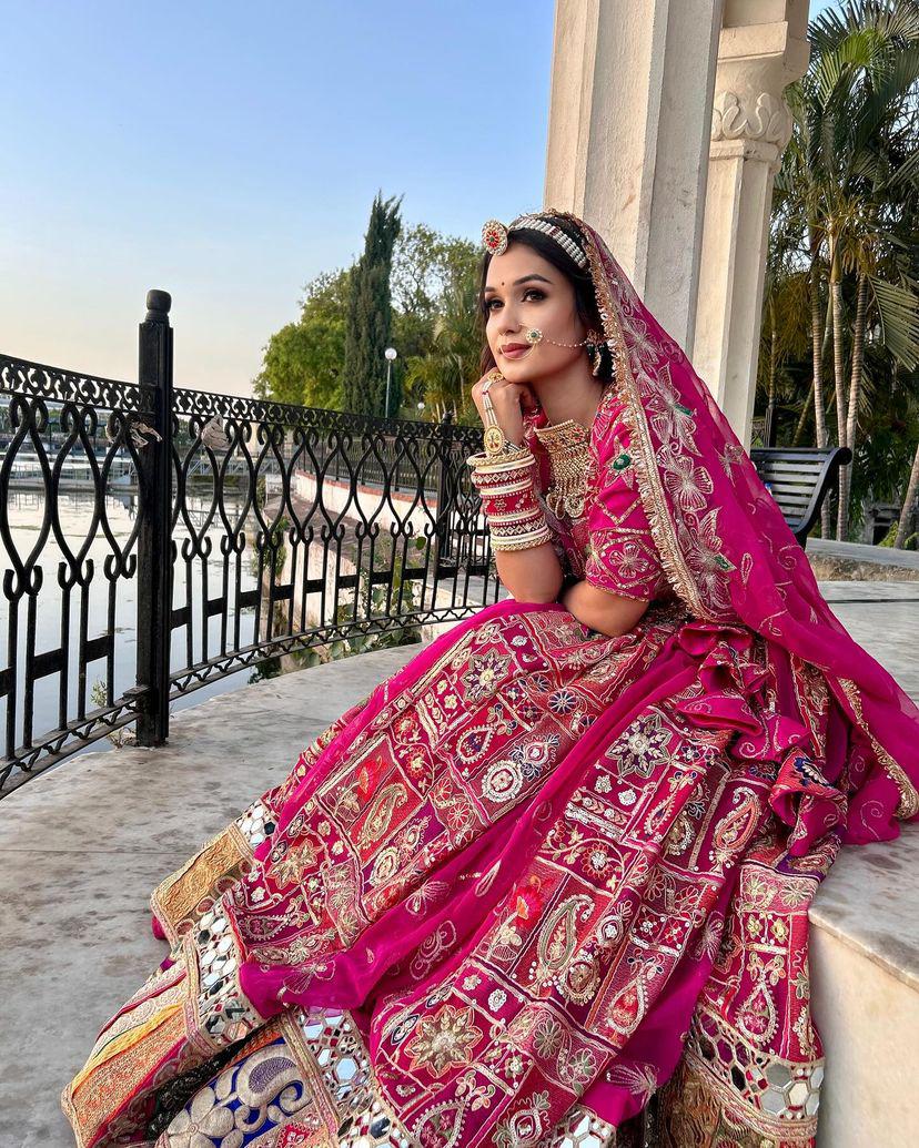 Gulabi Navratri Ghagra Choli