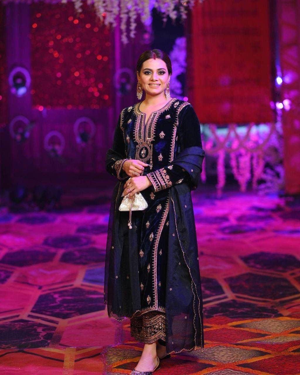 Velvet Luxe Festive Kurti Palazzo Set