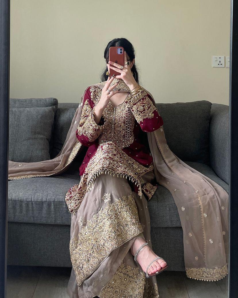 Velour Vision Gharara Set