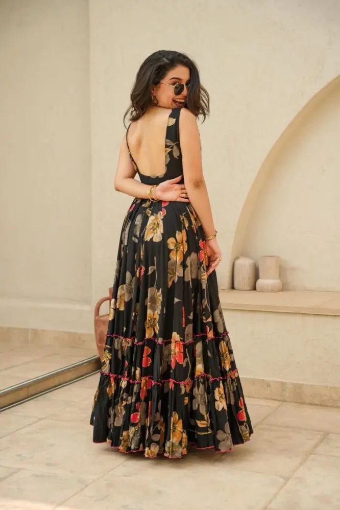 Vivid Elegance Anarkali Gown
