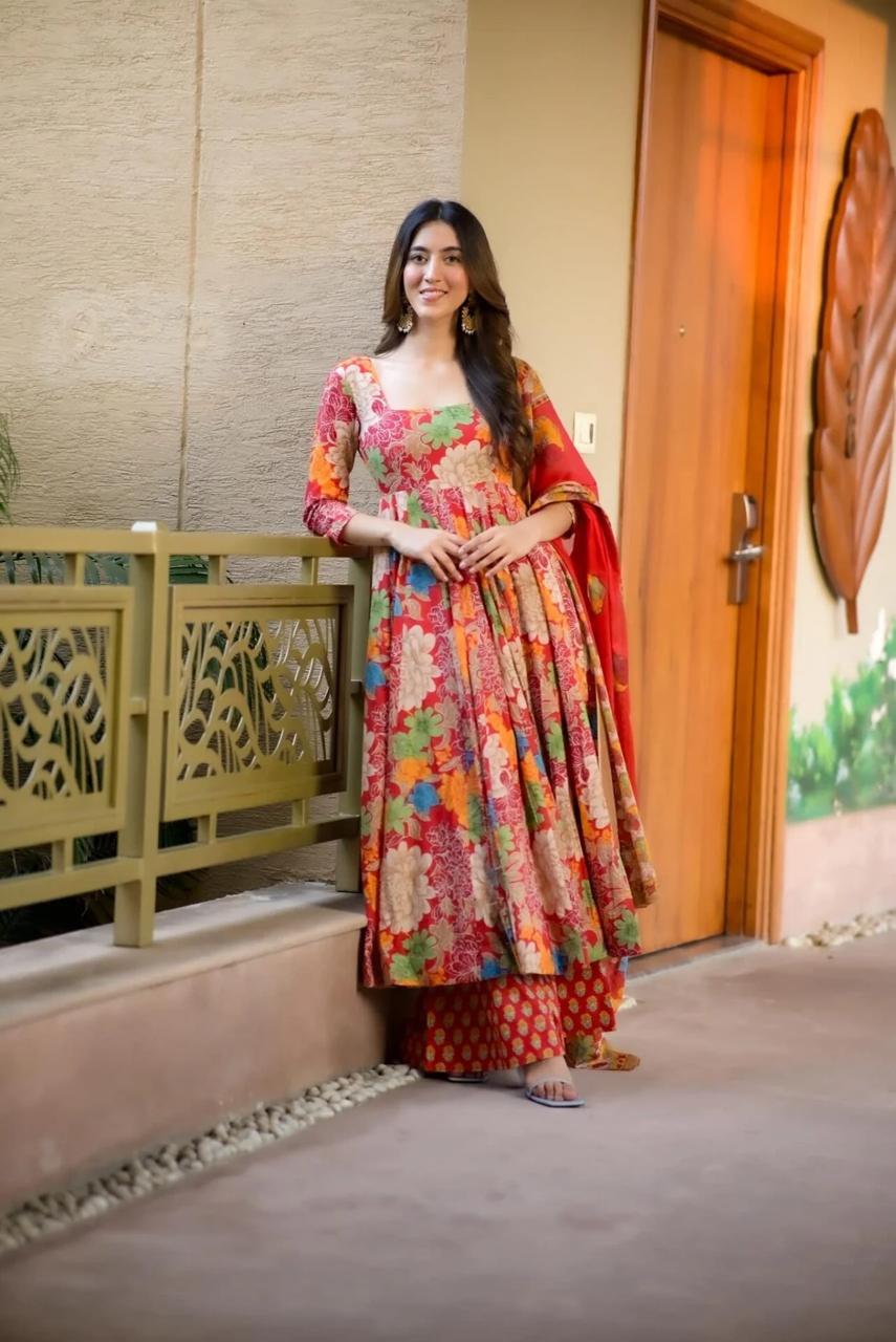 Vivid Blossom Anarkali Set