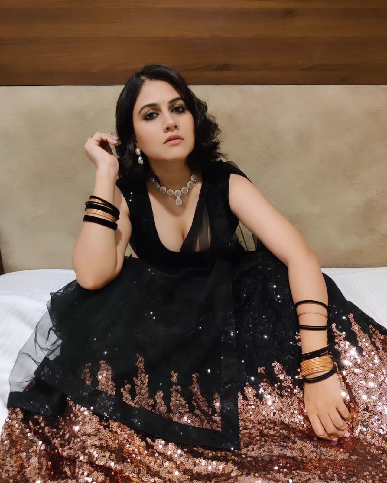 Midnight Gold Black Lehenga Choli