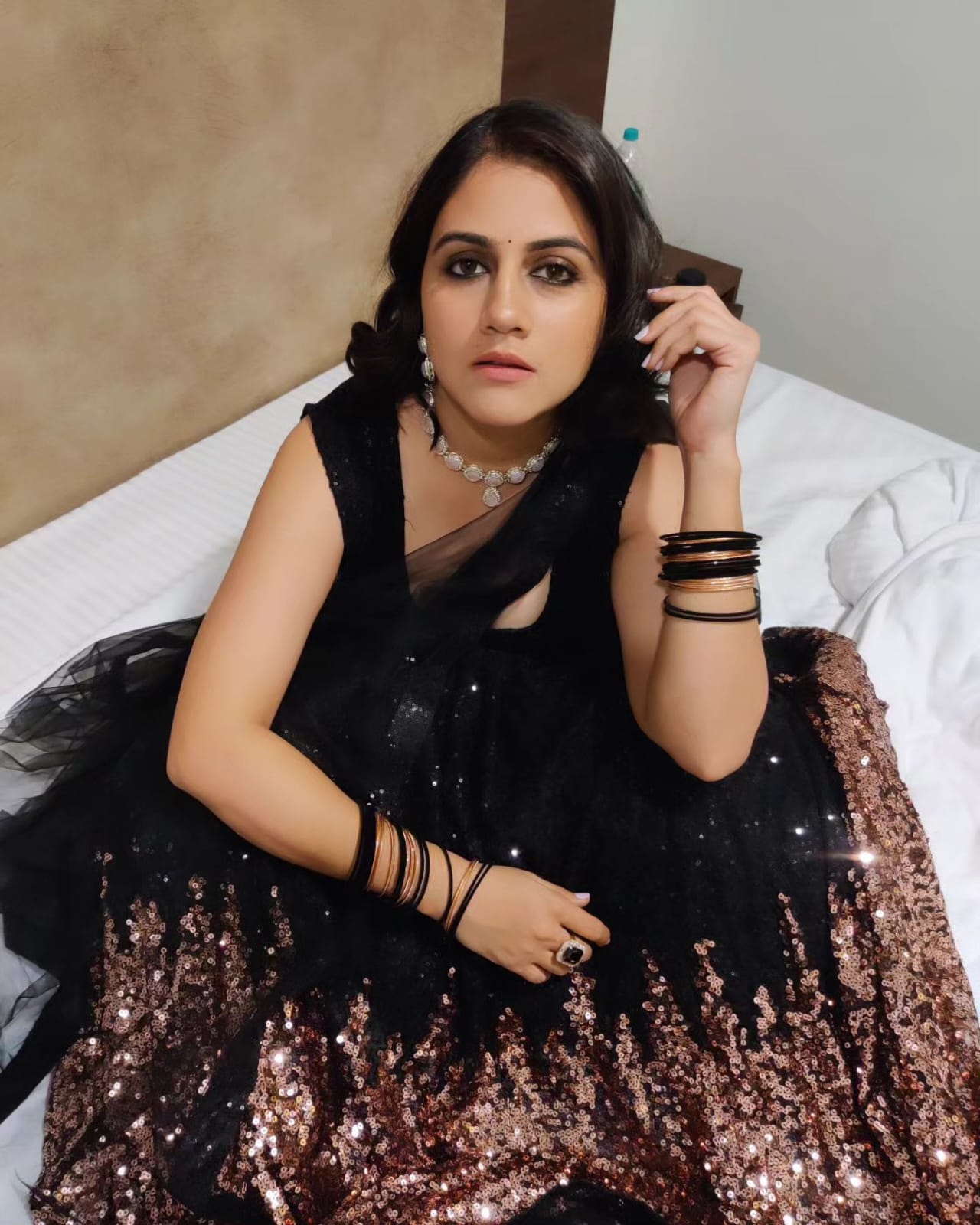 Midnight Gold Black Lehenga Choli