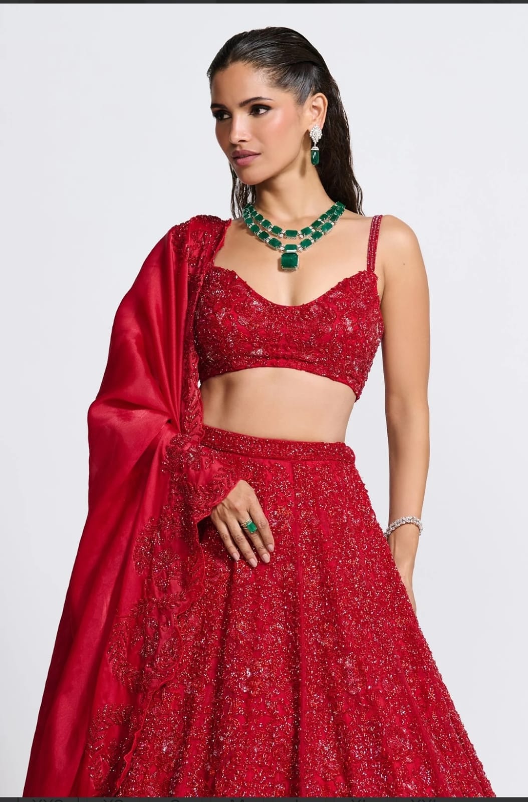 Red Sonpari Lehenga Choli