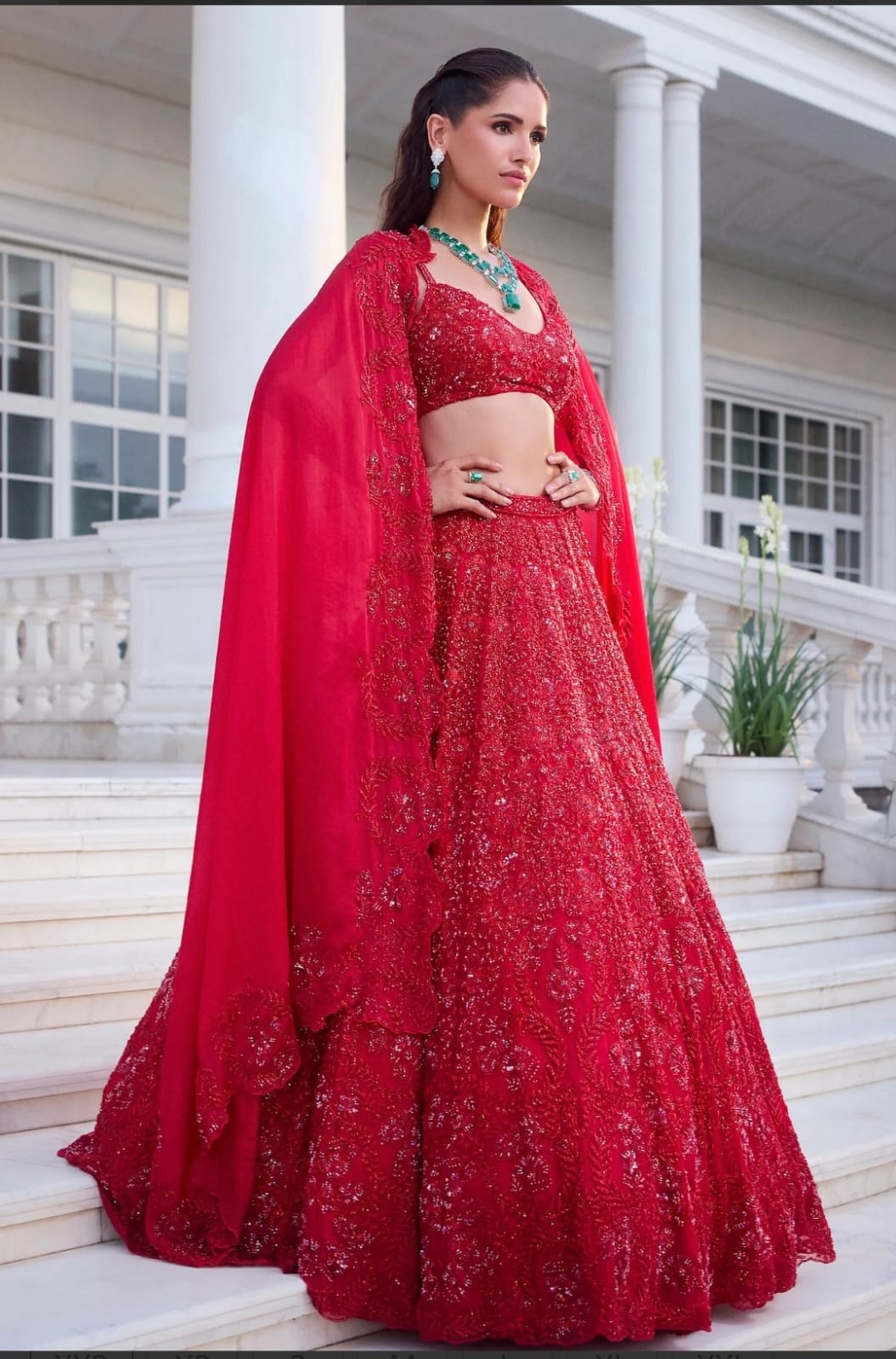 Red Sonpari Lehenga Choli