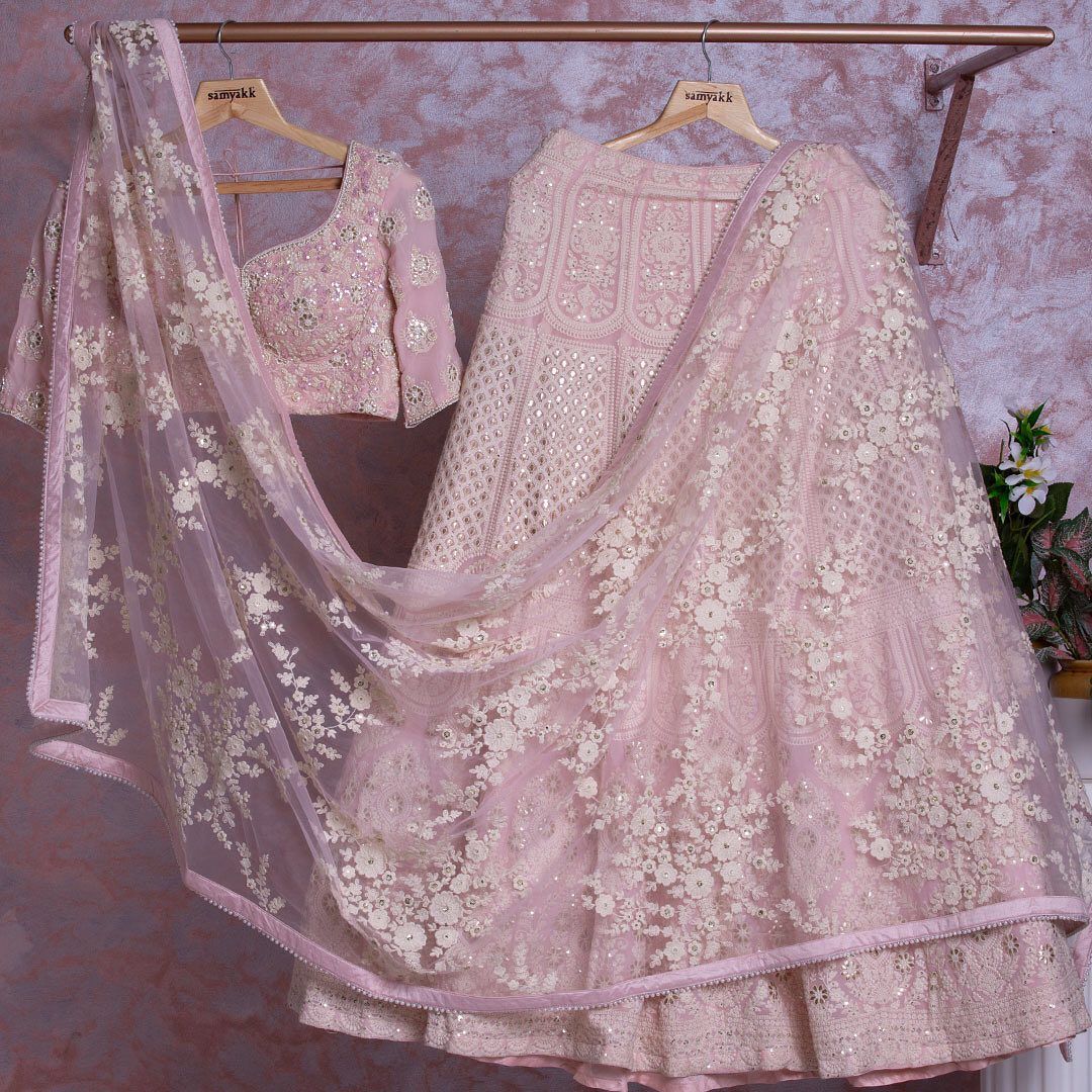Razzle Pink Embroidery Lehenga Choli