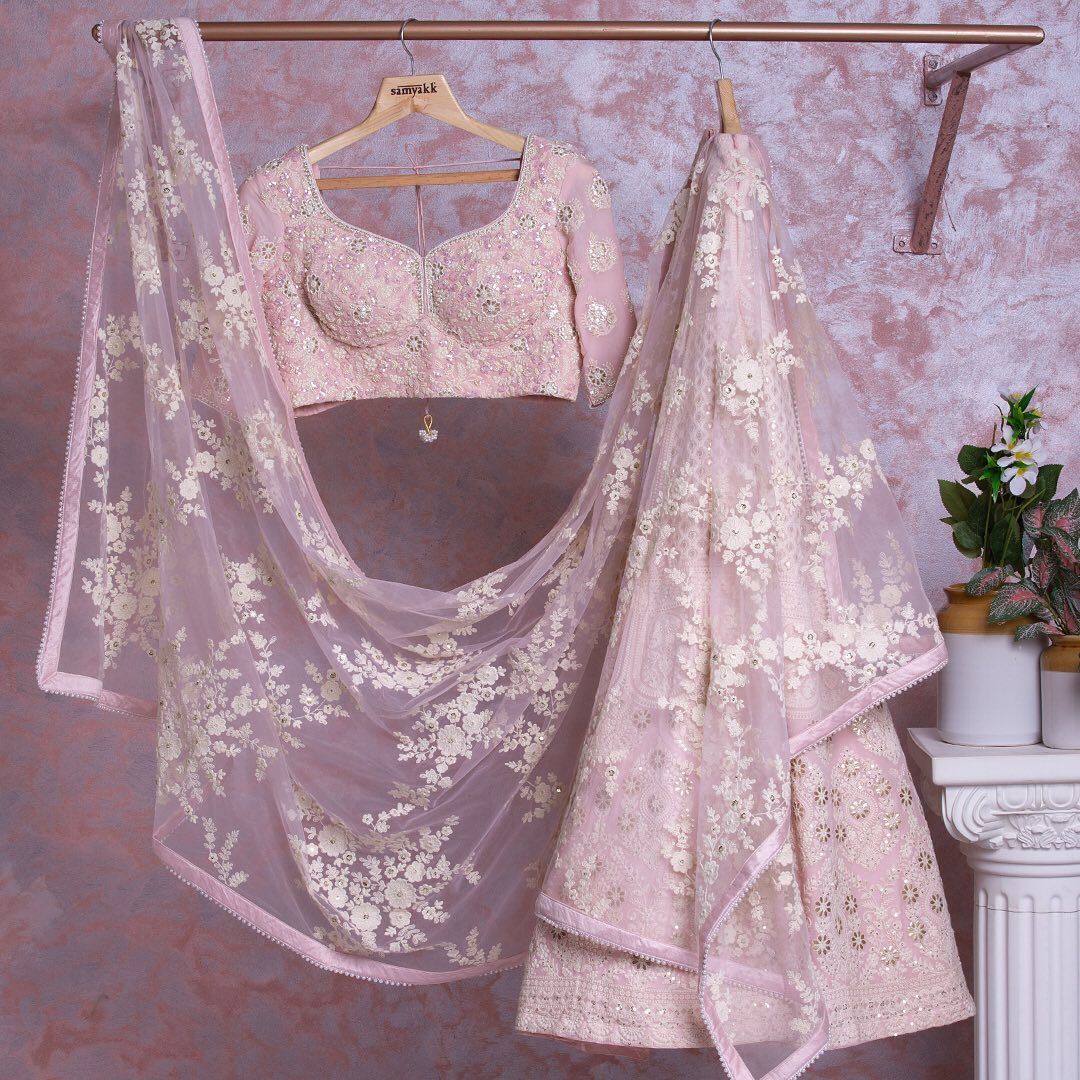 Razzle Pink Embroidery Lehenga Choli