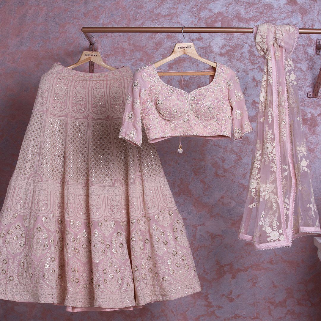 Razzle Pink Embroidery Lehenga Choli
