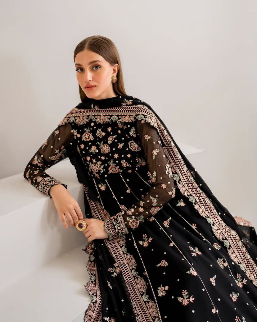 Black Orchid Beauty Anarkali Gown