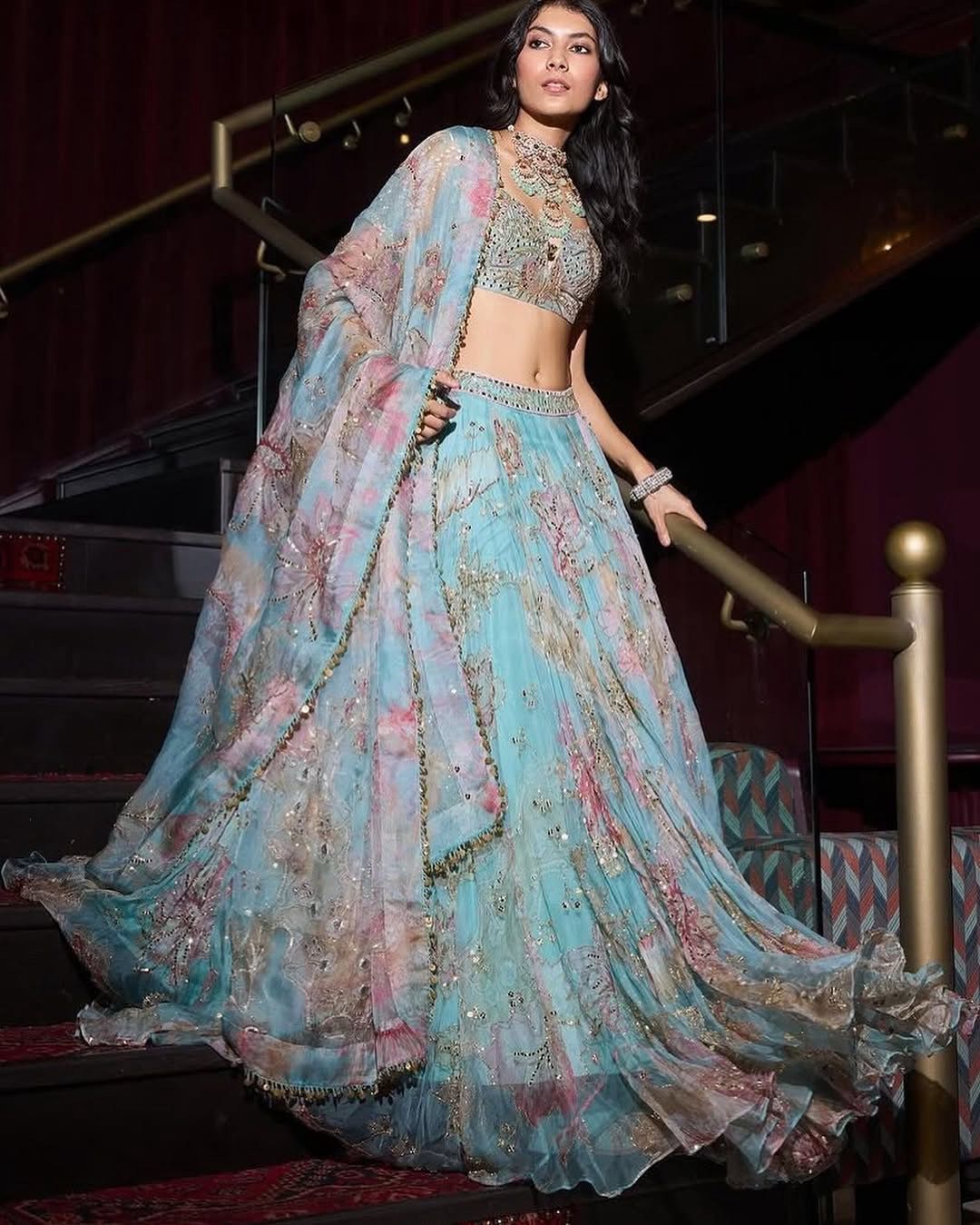 Sparkle Aqua Lehenga Choli