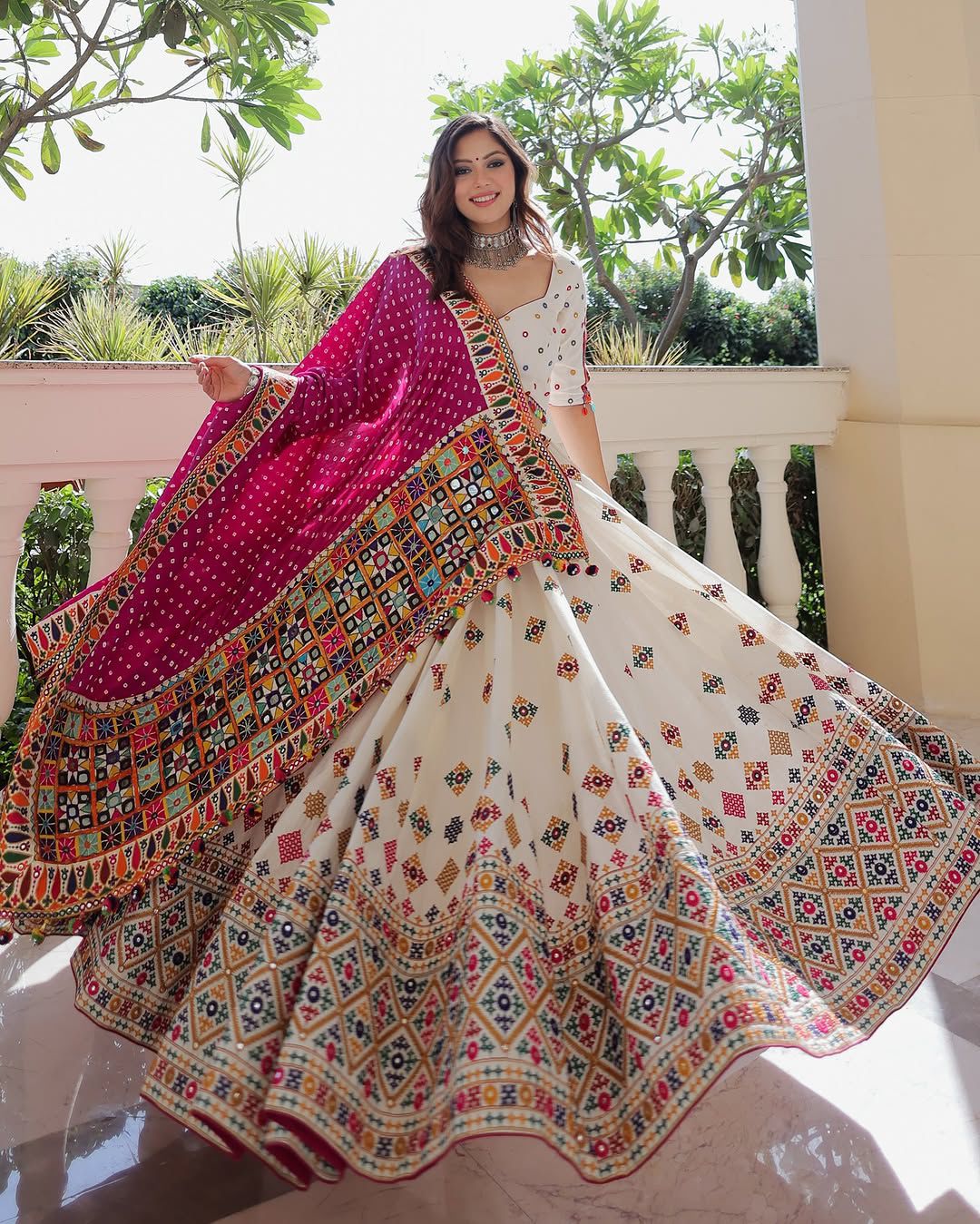 Gulabi Garba Navratri Lehenga Choli