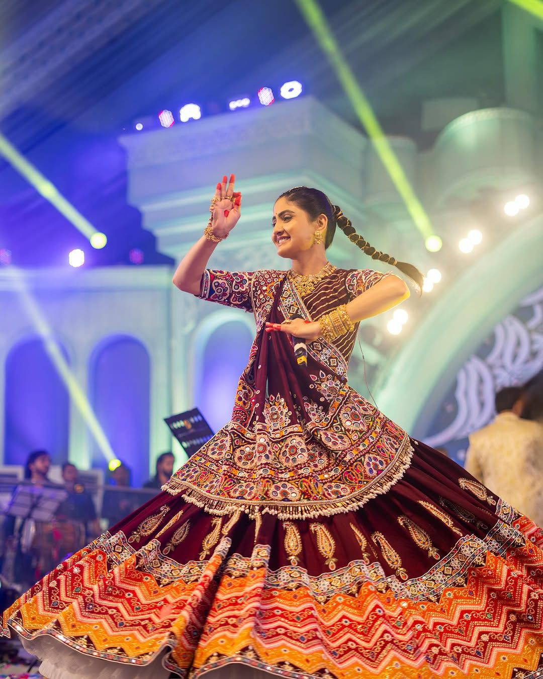 Ajrakh Aura Navratri Lehenga Choli