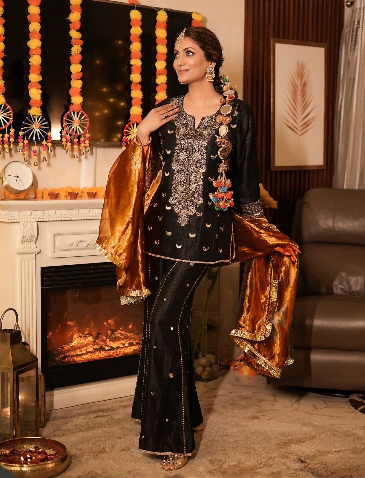 Black Luminous Night Salwar Suit