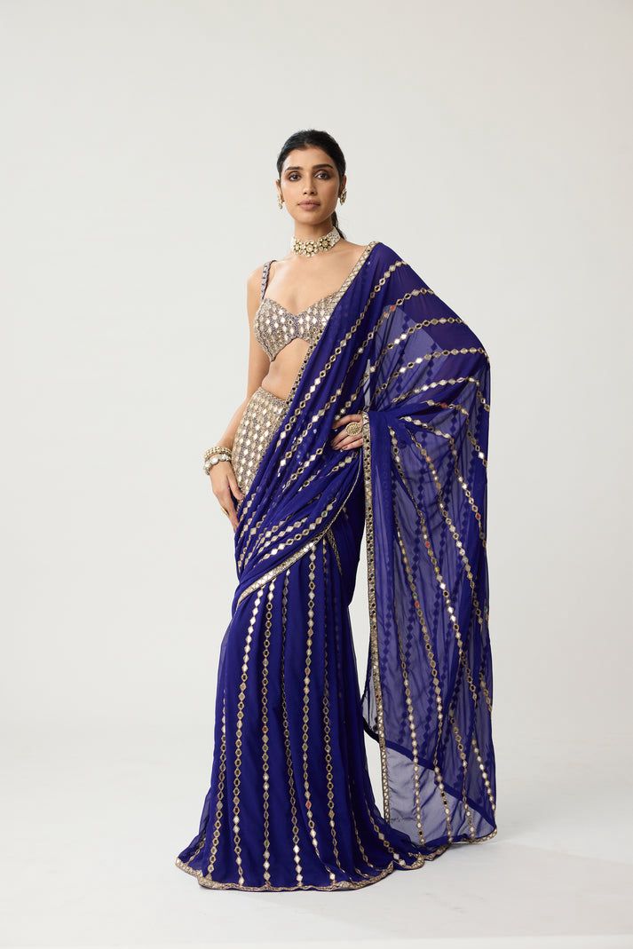 Crystal Shine Mirror Ready to Wear Saree