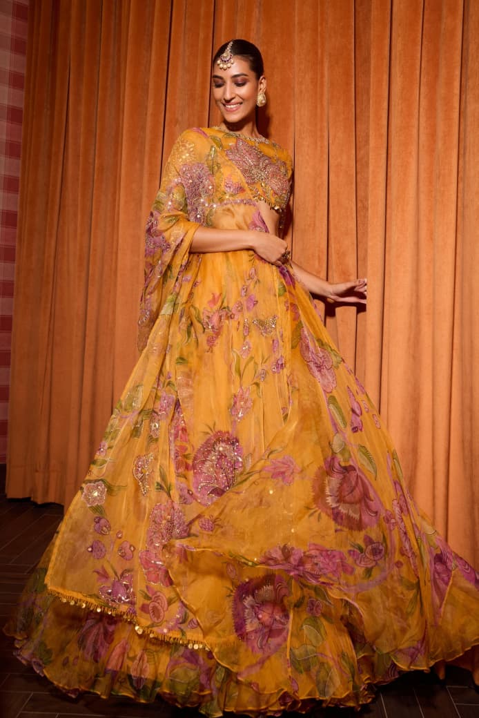 Peeli Prerna Lehenga Choli