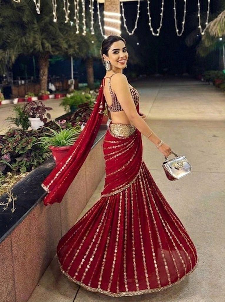 Crystal Shine Mirror Ready to Wear Saree