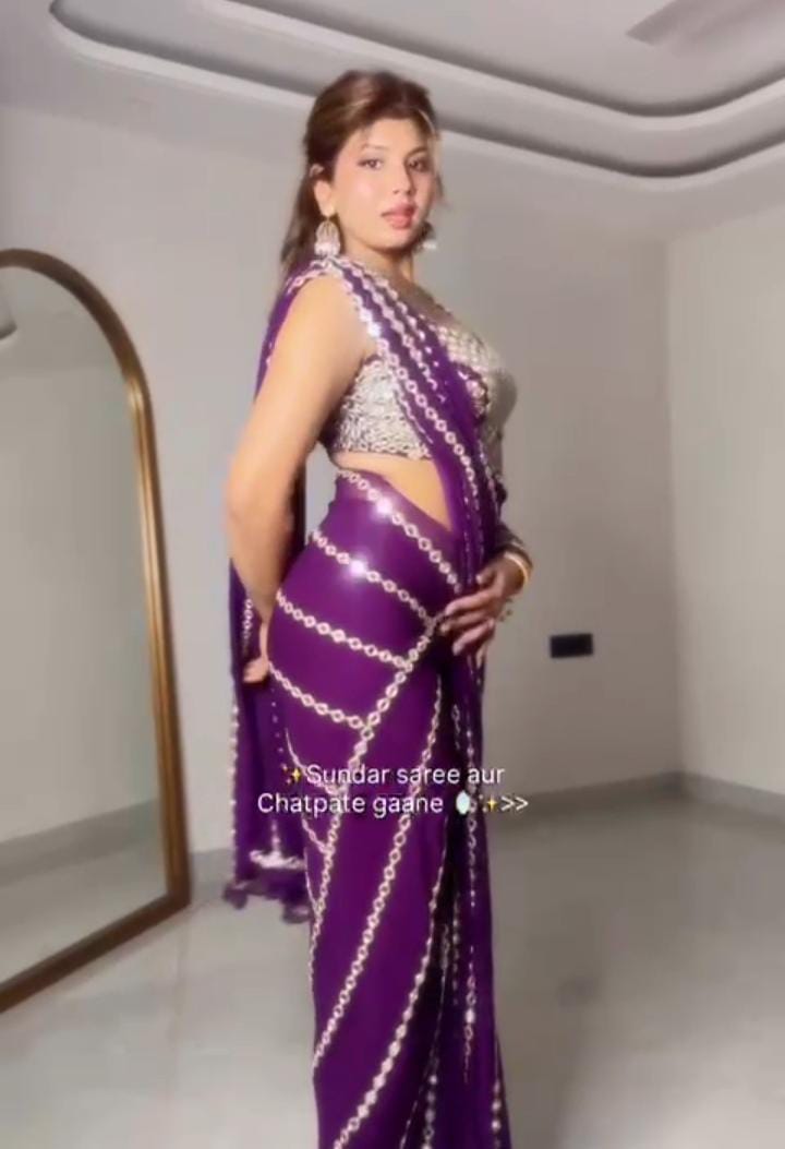 Crystal Shine Mirror Ready to Wear Saree