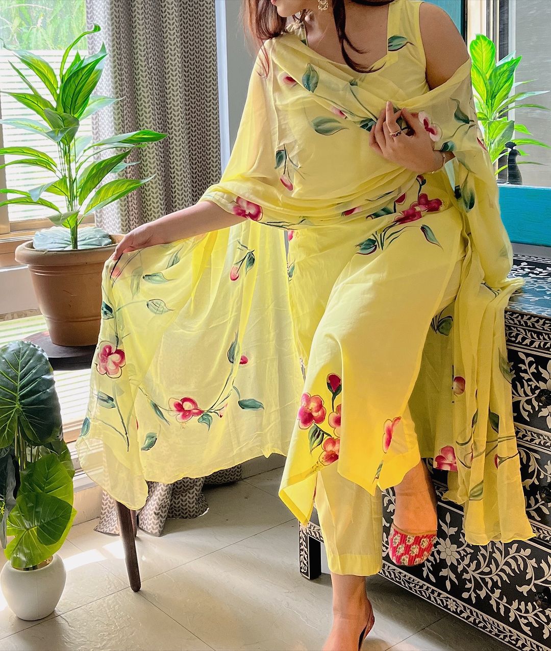 Petal Grace Handpainted Salwar Suit