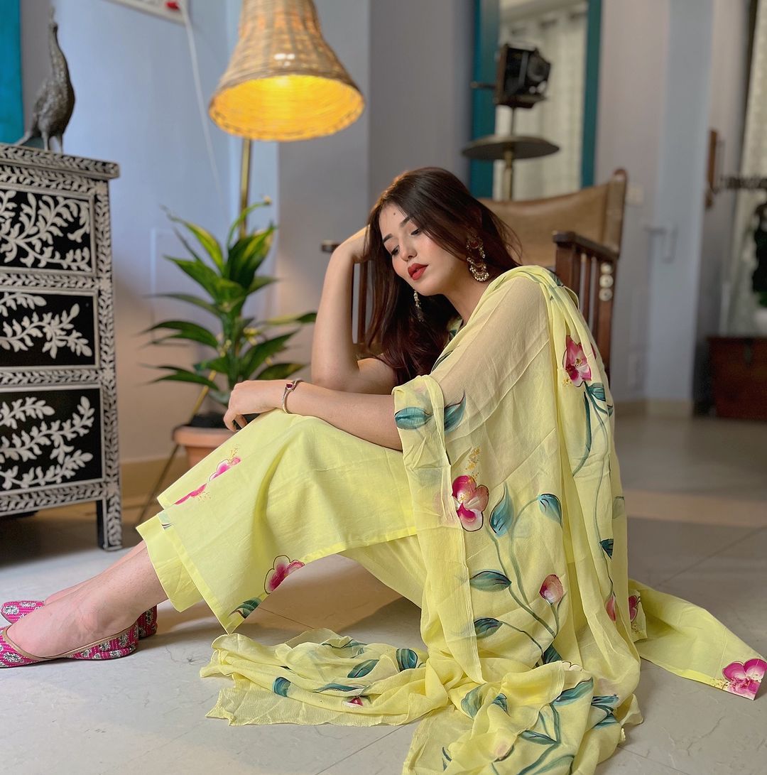Petal Grace Handpainted Salwar Suit