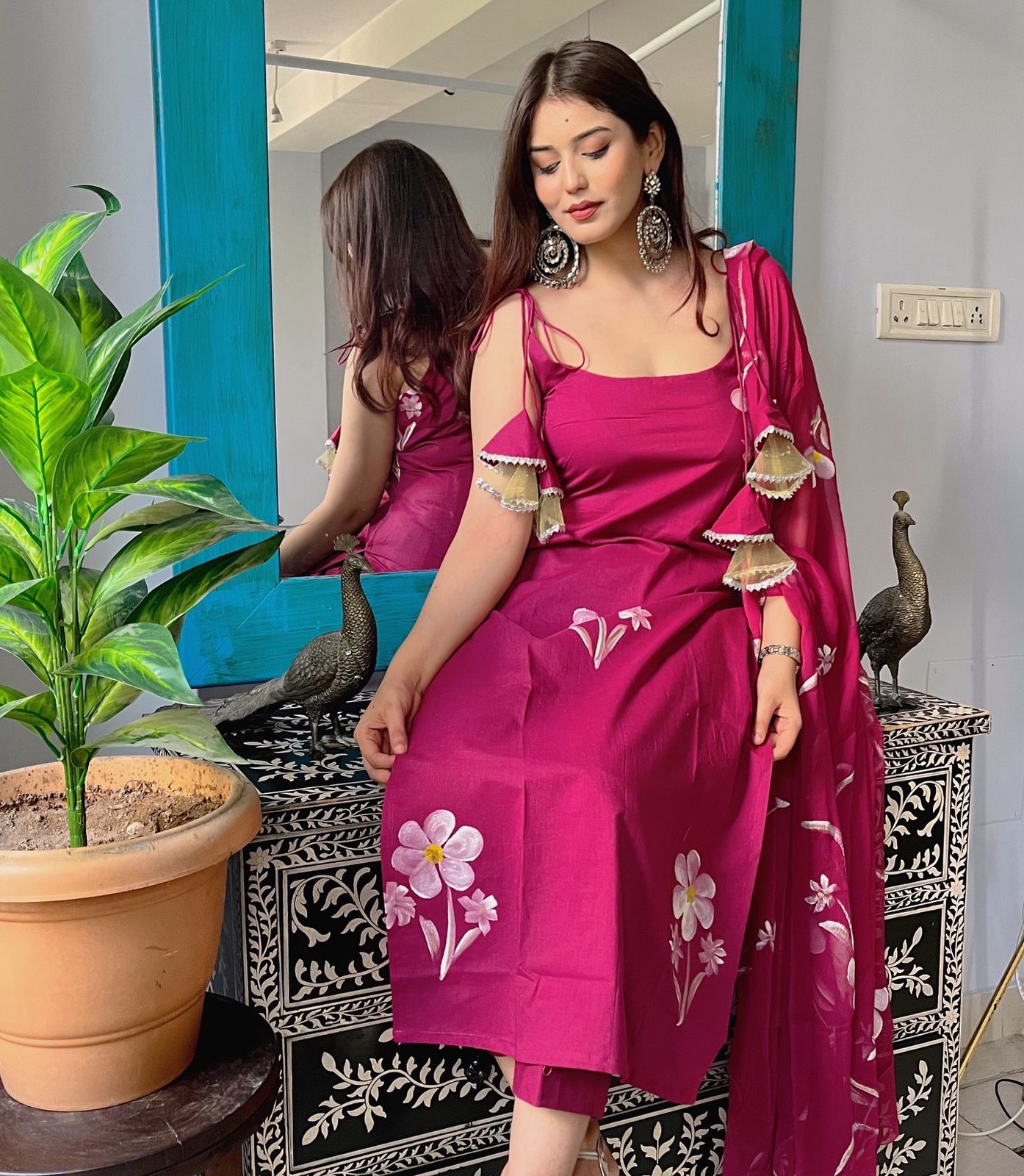 Petal Grace Handpainted Salwar Suit
