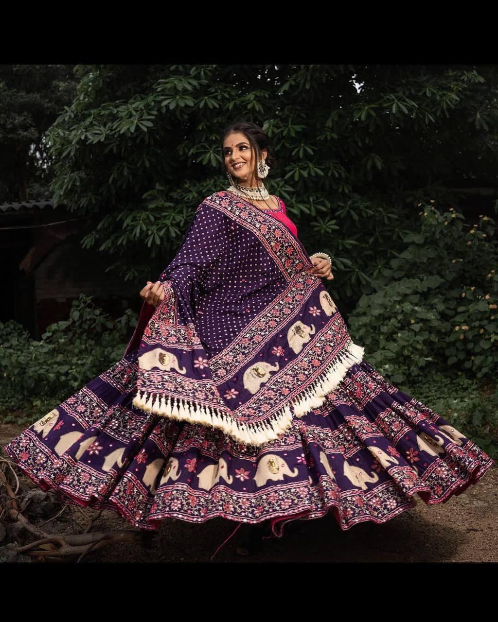 Surmayi Swirl Navratri Lehenga Choli