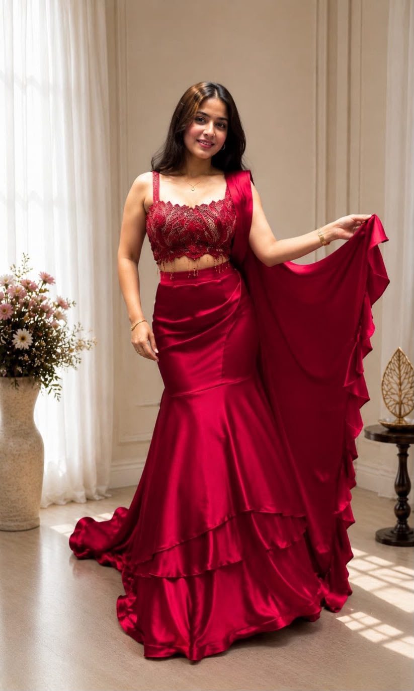 Crimson Queen Saree