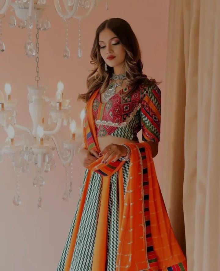 Kesariya Queen Navratri Lehenga Choli